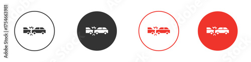 Rear end collision icon. pictogram sign for Ui UX