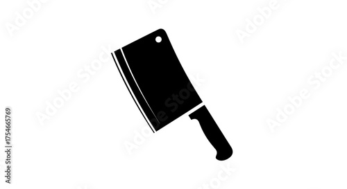 Black silhouette of a butcher knife on a white background.