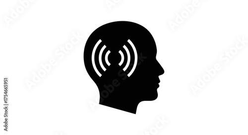 Brain waves concept showing focus and concentration on the subject.