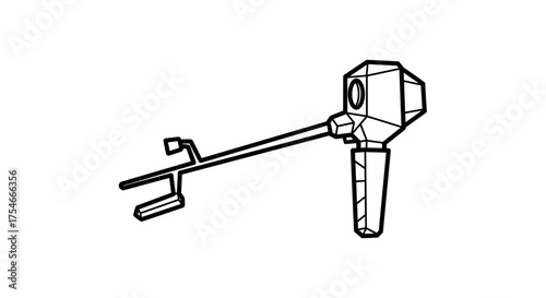 Line Art Illustration of a Simple Mechanical Device.
