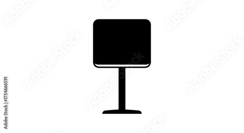 Minimalist black table lamp on white background simple design.