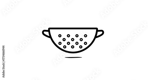 Simple Line Art Icon of a Colander.