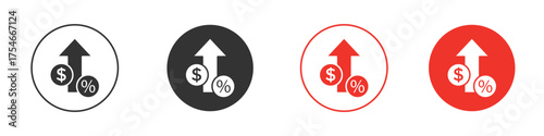 Increase rate icon. pictogram sign for Ui UX