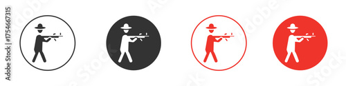 Hunter icon. pictogram sign for Ui UX