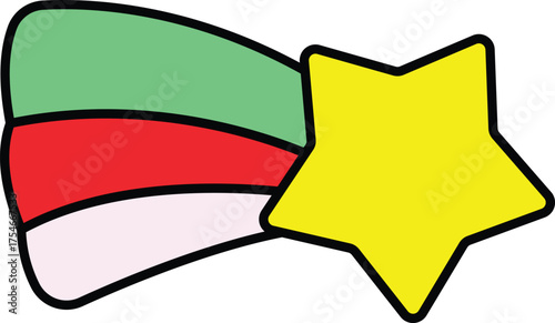 a colorful shooting star cartoon drawing