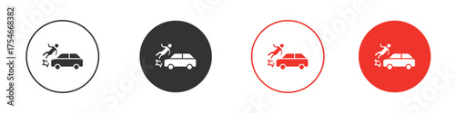 Frontal crash icon. pictogram sign for Ui UX