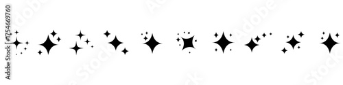 Sparkles icon vector set. Twinkling stars illustration sign collection. Shining burst symbol. Star logo.