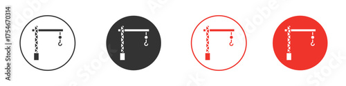 Construction crane icon. pictogram sign for Ui UX