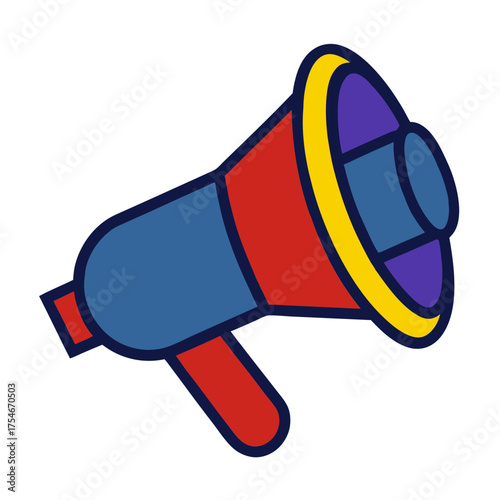Megaphone announcement marketing communication loudspeaker bullhorn promotion voice icon vector art
