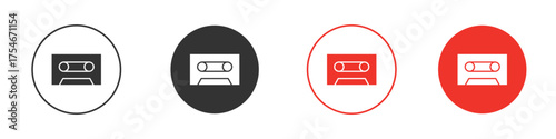 Cassette tape icon. pictogram sign for Ui UX