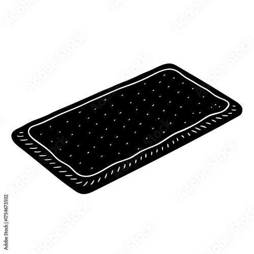 Soft Bath Mat Vector | Modern Bathroom Floor Mat Illustration for Home Decor Design
