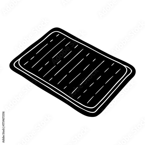 Soft Bath Mat Vector | Modern Bathroom Floor Mat Illustration for Home Decor Design