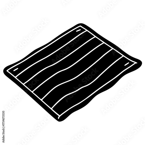 Soft Bath Mat Vector | Modern Bathroom Floor Mat Illustration for Home Decor Design