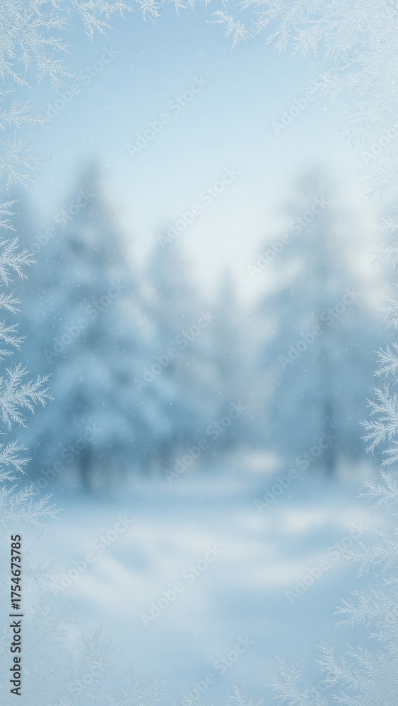 Fototapeta premium Serene snowy forest mobile wallpaper