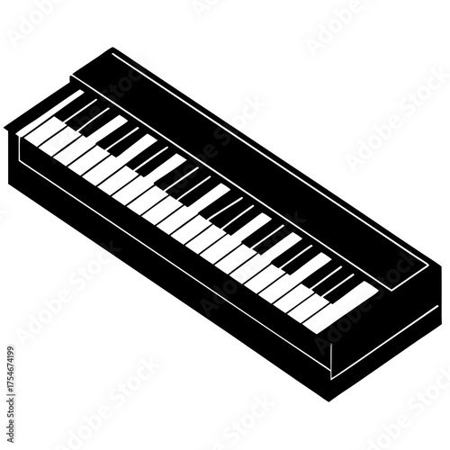 Electric Keyboard Vector Graphic – Modern Music Design for Digital Projects