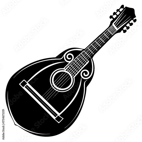 Mandolin Vector Illustration | Musical Instrument Clipart for Designers