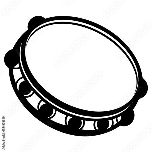 High-Quality Tambourine Vector Graphic for Digital Design