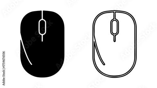 Computer mouse outline with transparent background