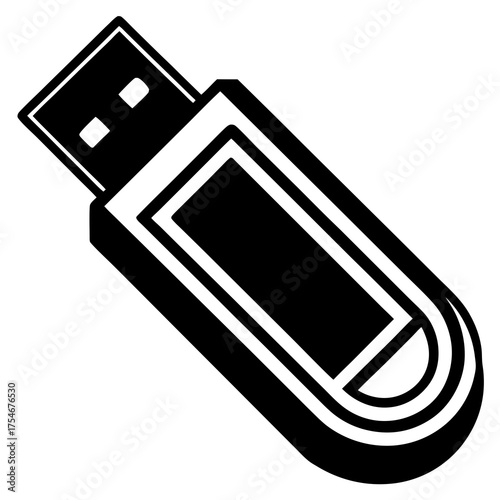 USB Drive Icon Vector | Flat Minimal USB Flash Drive Graphic Design File