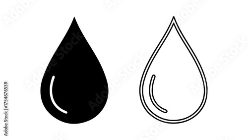 Water drop icon with transparent background