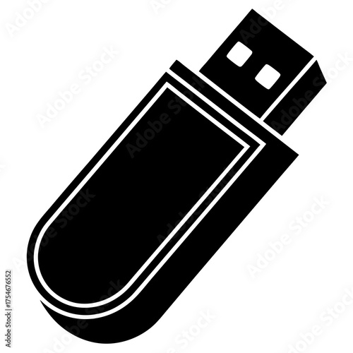 USB Drive Icon Vector | Flat Minimal USB Flash Drive Graphic Design File