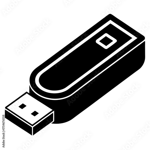 USB Drive Icon Vector | Flat Minimal USB Flash Drive Graphic Design File