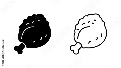 Sad fried chicken with transparent background