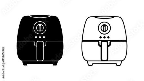 Air fryer appliance with transparent background