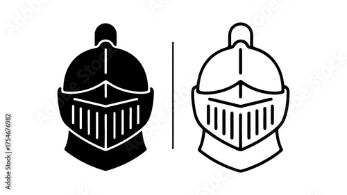 Medieval knight helmet with transparent background