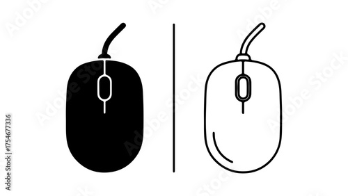 Computer mouse icon with transparent background
