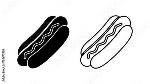 Hot dog icon with transparent background