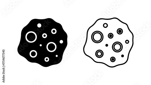 Crater surface with transparent background