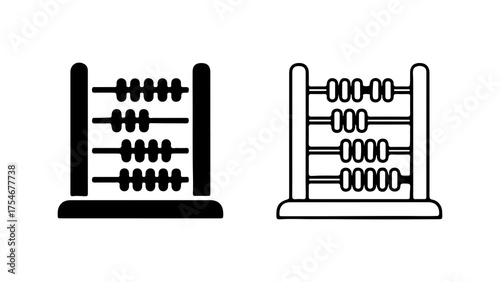 Abacus icon set with transparent background