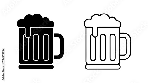 Beer mug outline with transparent background