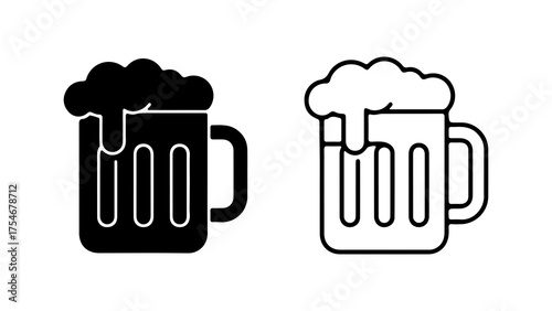 Beer mug with foam with transparent background
