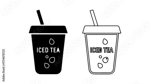 Iced tea drinks with transparent background