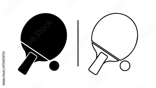 Table tennis paddles and net with transparent background