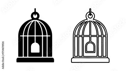 Birdcage icons with transparent background