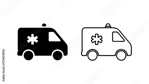 Ambulance icons with transparent background