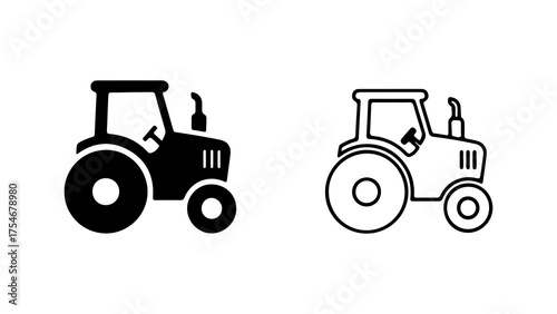 Tractor icon set with transparent background