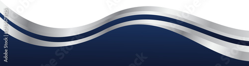 Elegant Silver Wave on Navy Blue - Abstract Background