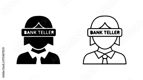 Bank teller icon with transparent background