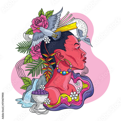 Harmony of Nature and Spirit illustration