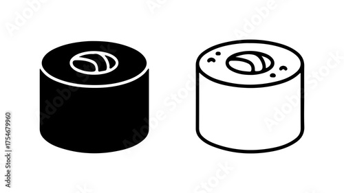 Cylindrical container outline and solid with transparent background
