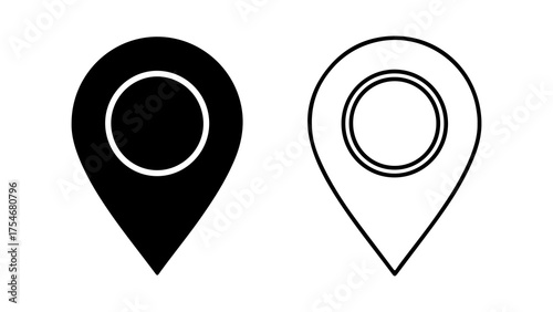 Location pin icons with transparent background