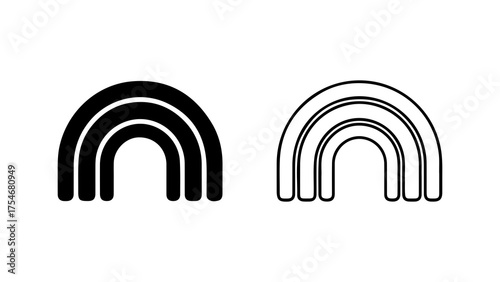 Rainbow arcs with transparent background