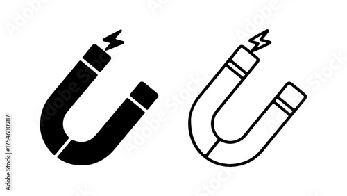 Horseshoe magnet icon with transparent background