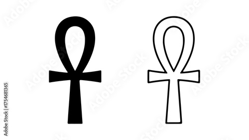 Ancient egyptian ankh symbol with transparent background