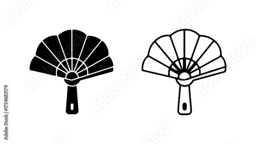 Traditional fans with transparent background