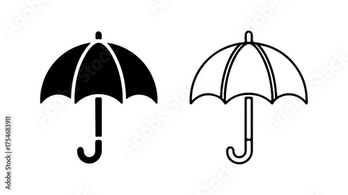 Umbrella icon set with transparent background